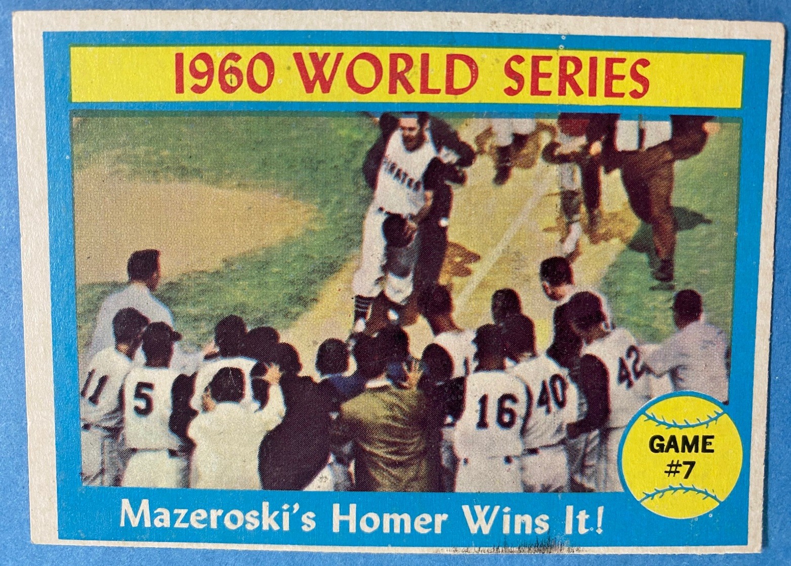 1961 Topps 1960 World Series Bill Mazeroski #312 Homer Wins It No Creases
