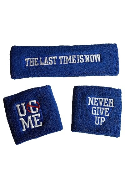 John Cena 2025 Indiana Last Time Is Now Blue Headband-Wristband Set