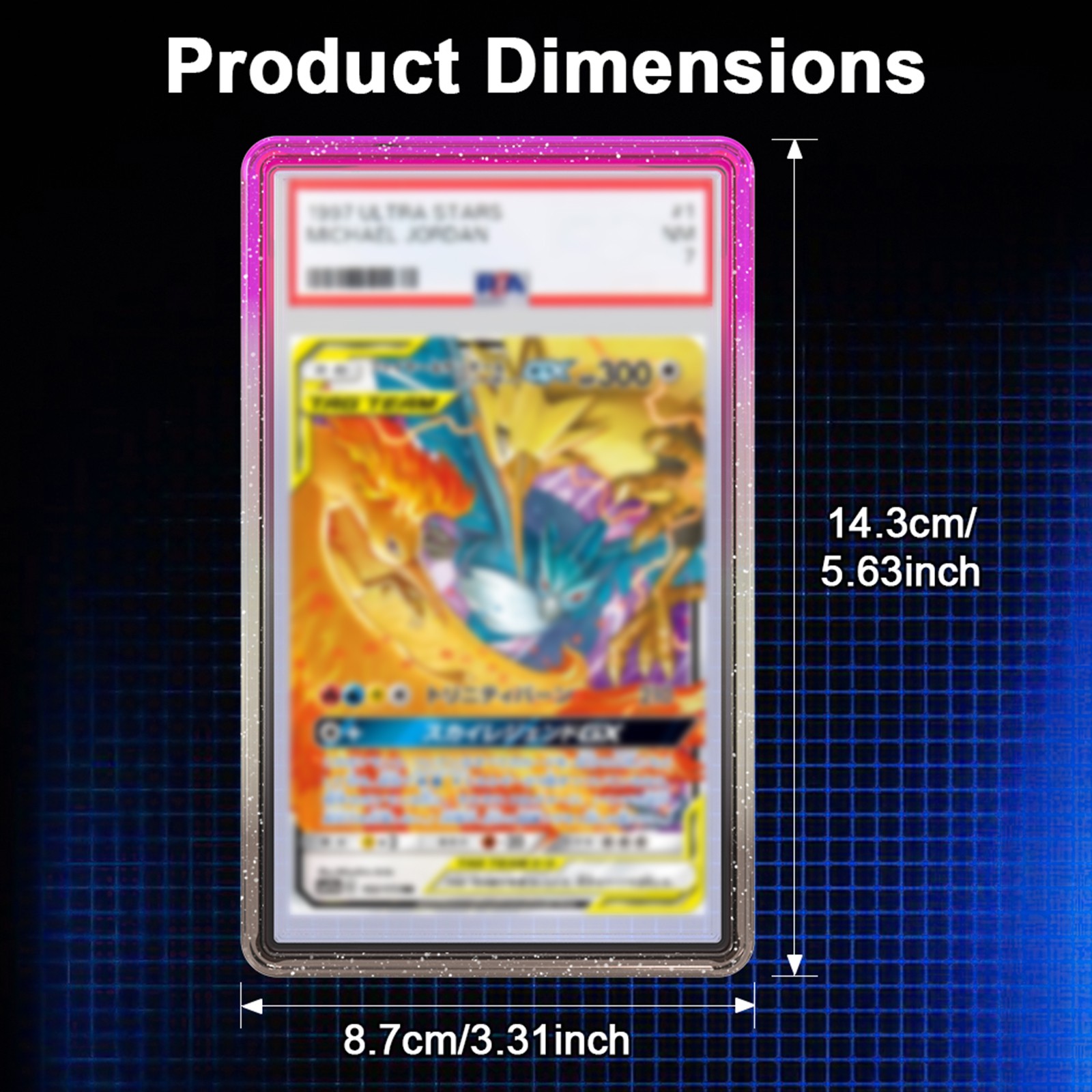 For PSA/CGC Gradient Glitter TPU Bumper Graded Card Slab Guard Protector Case