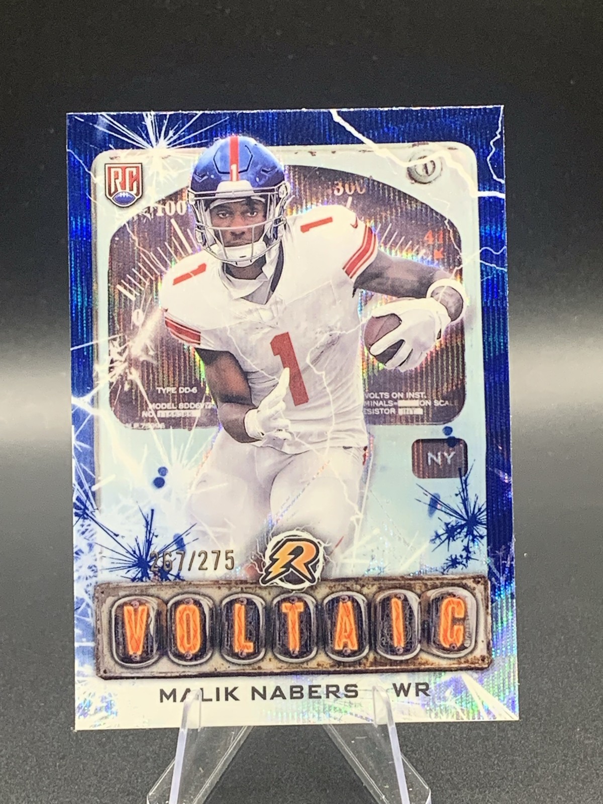 2024 Topps Resurgence – Voltaic Malik Nabers #V-6 Navy Surge Refractor /275 (RC)