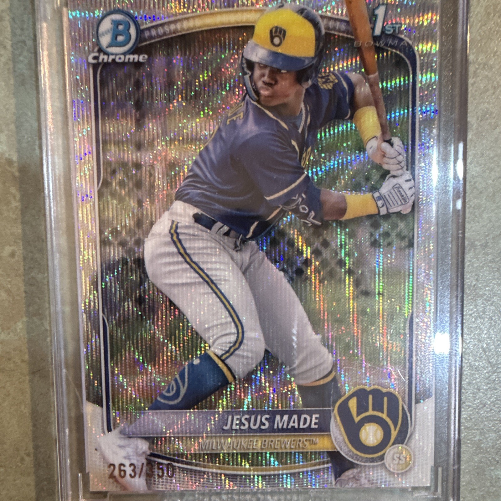 Bowman Chrome 1st Bowman Prospect Jesus Made Brewers #263 Serial #/350