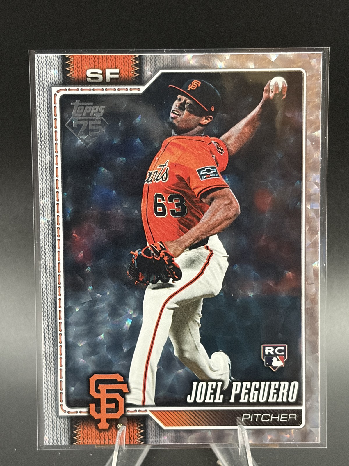#474 Joel Peguero 2026 Topps Silver Crackle Foil Rookie San Francisco Giants