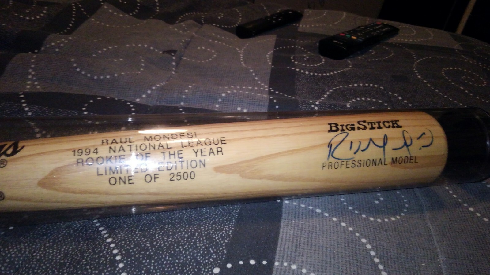 Raul Mondesi Autographed One of 2500 Professional Model Baseball Bat wth inscrip