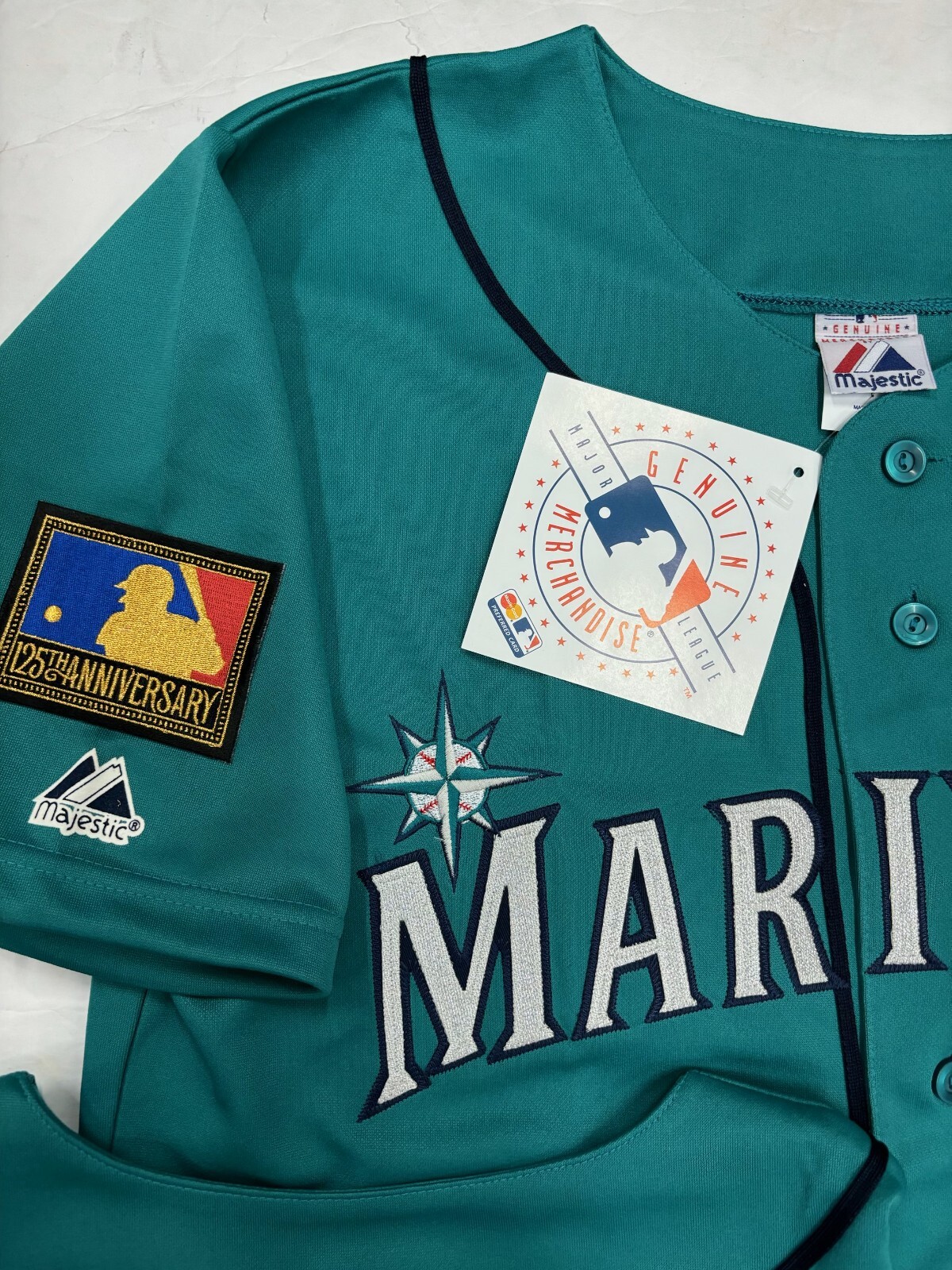KEN GRIFFEY JR SEATTLE MARINERS 1994 TEAL GREEN THROWBACK JERSEY MAJESTIC NEW