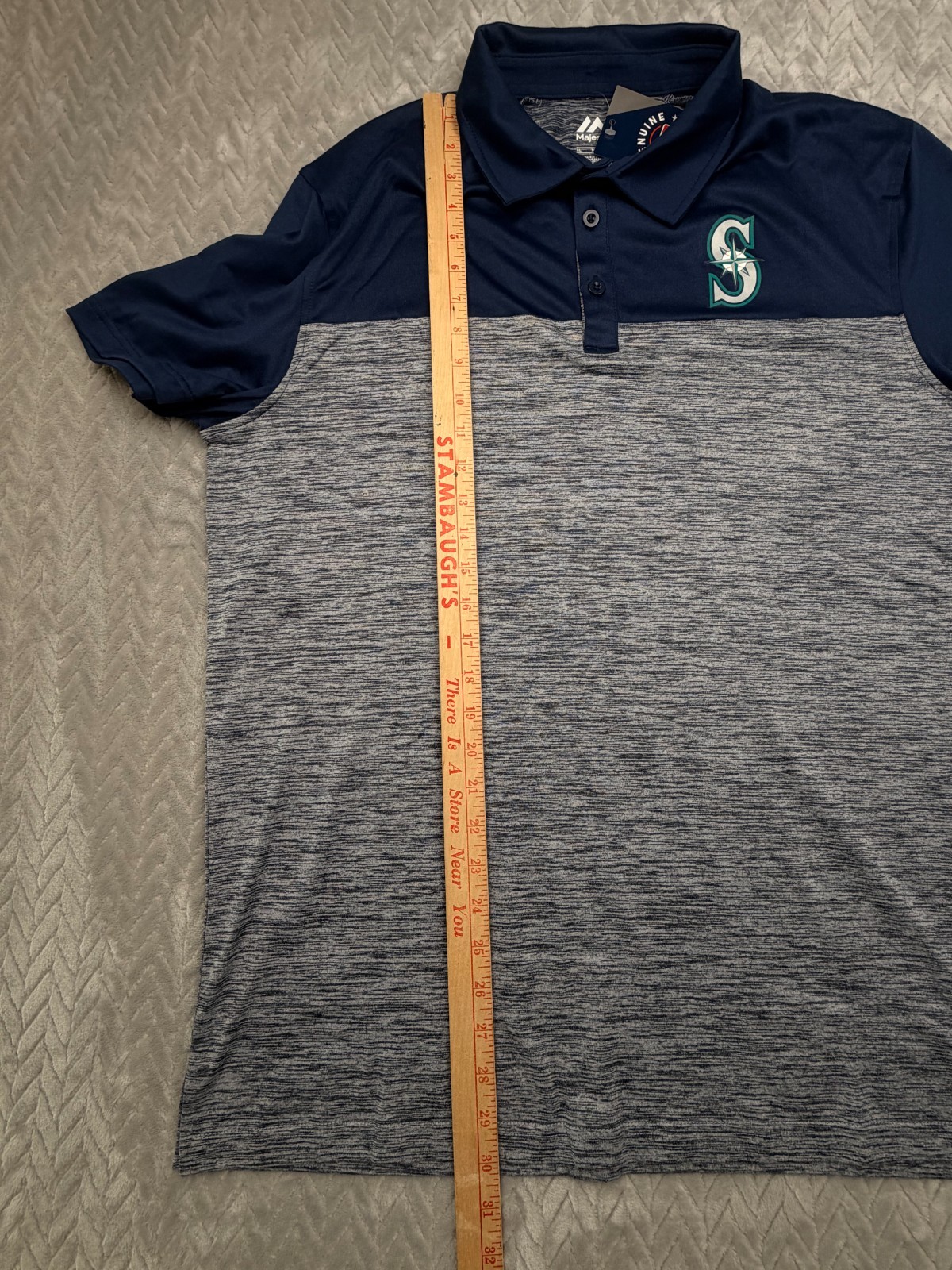Seattle Mariners Majestic Performance Golf Polo Shirt Mens XL Stretch New