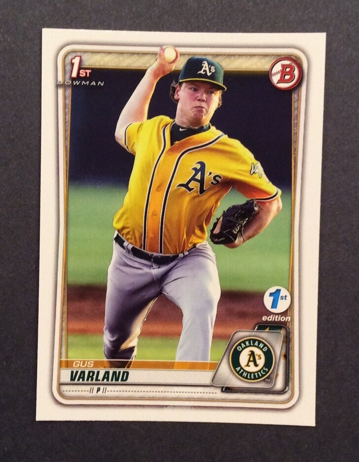 Gus Varland 2020 Bowman 1st Edition 1st Bowman Card #BFE-38 Oakland A’s RC