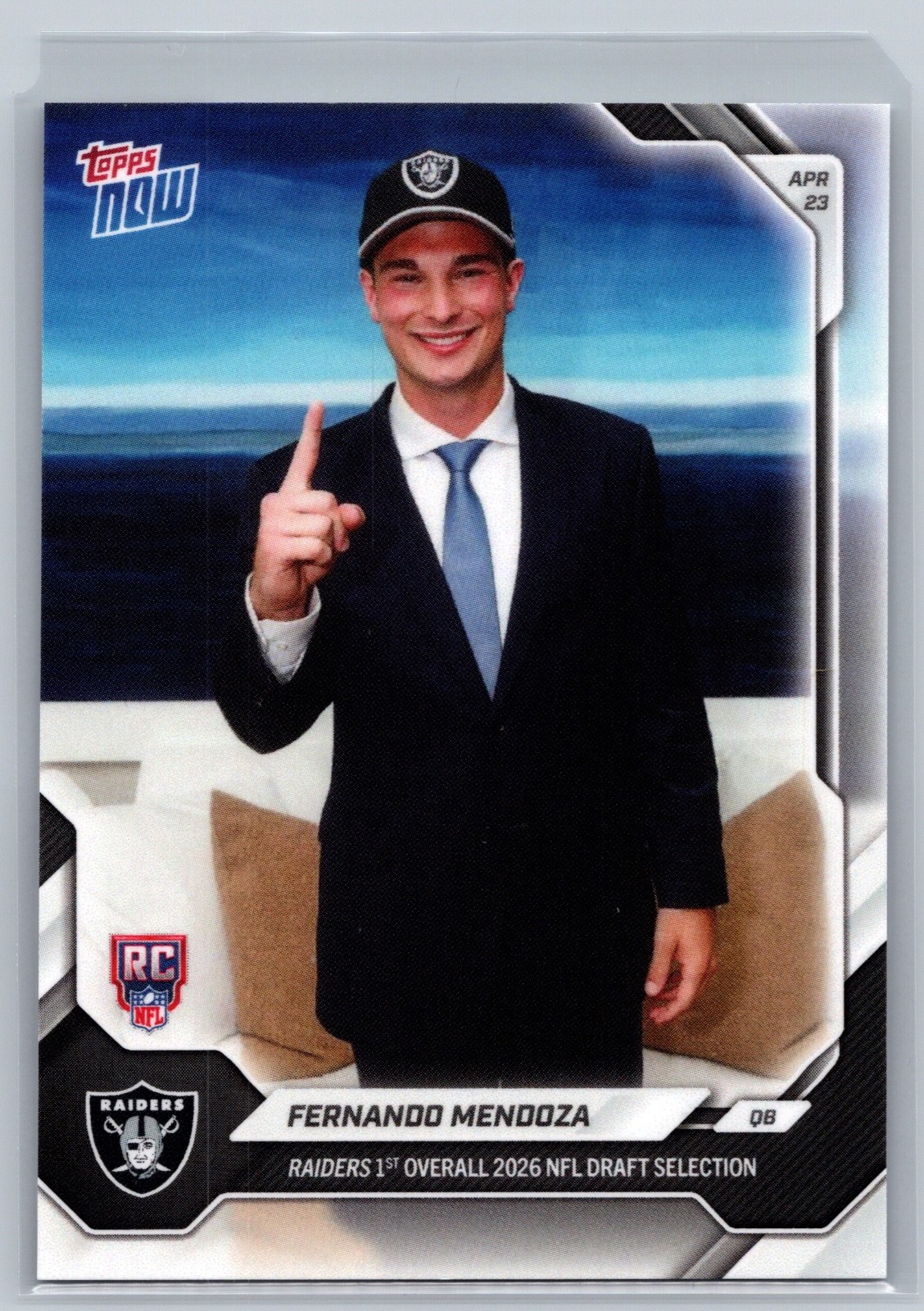 2026 NFL Topps Now Draft Night #FMEN Fernando Mendoza Las Vegas Raiders RC
