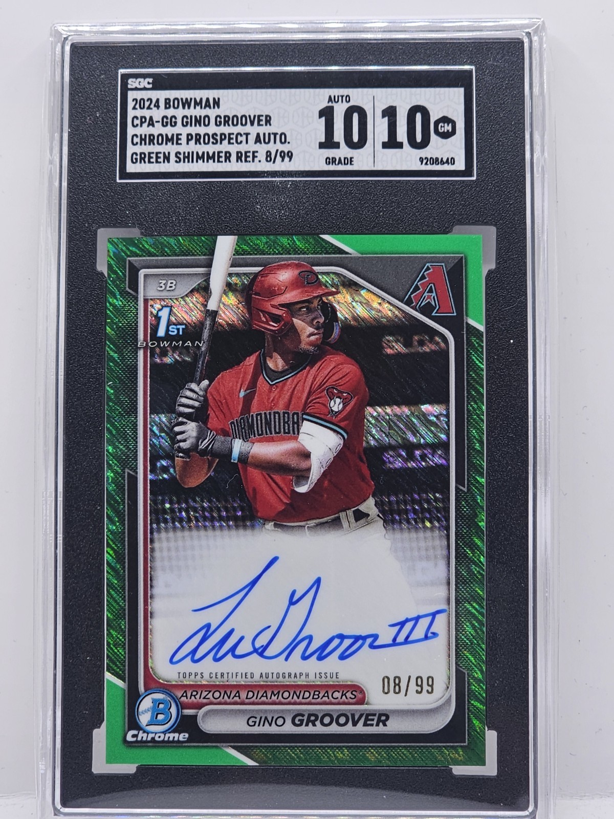 2024 Bowman Chrome 1st LUJAMES GINO GROOVER Auto Green Shimmer 08/99 SGC 10