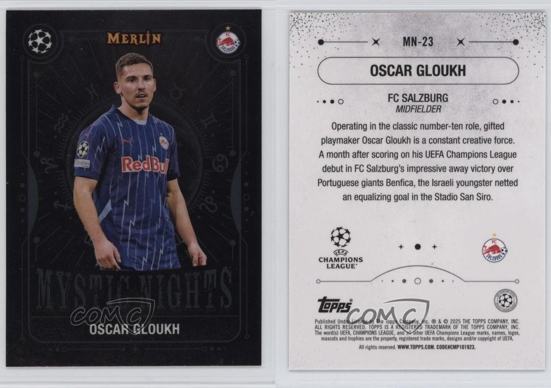 2024 Topps Merlin UEFA Club Competitions Mystic Nights Oscar Gloukh #MN-23 14mf
