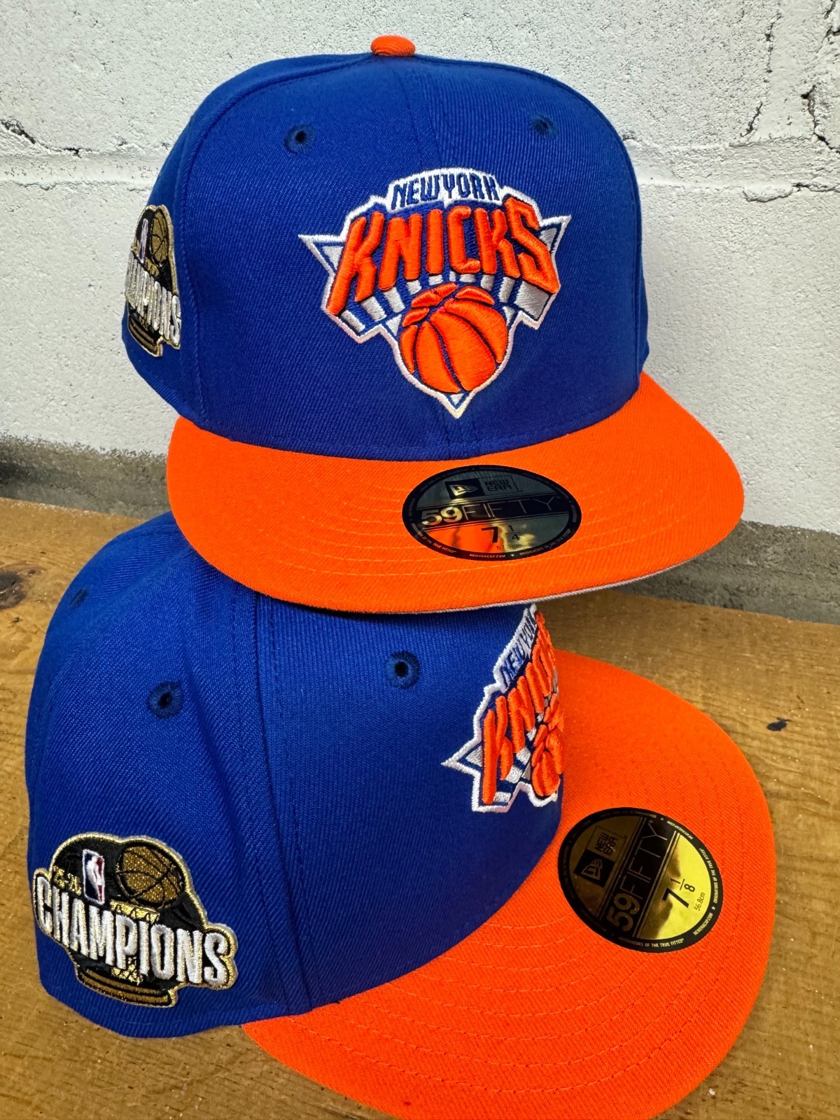 NY Knicks Championship Hat Fitted New Era SHIPS NOW CHAMPIONSHIP PATCH OFFICIAL