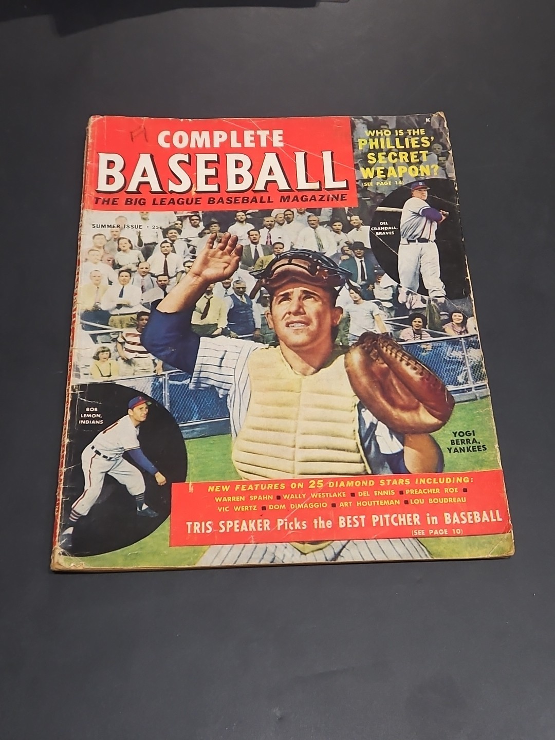 1950 YOGI BERRA COMPLETE BASEBALL MAGAZINE NO LABEL VINTAGE NEWS STAND ISSUE