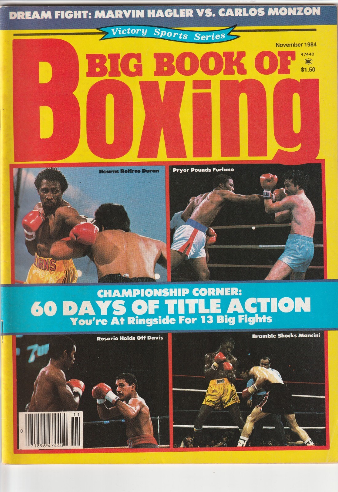 BIG BOOK OF BOXING MAGAZINE “60 DAYS OF TITLE ACTION” COVER NOVEMBER 1984