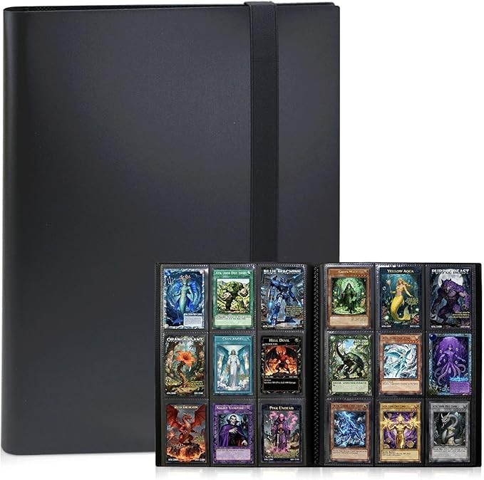 360 Card Pocket Binder with Elastic 9 Pocket Trading Cards Album Folder, Black
