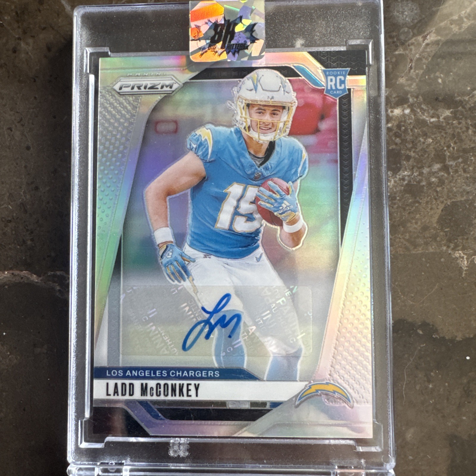 2024 Panini Prizm – Rookies Ladd McConkey #365 Silver Prizm Autographs (AU, RC)