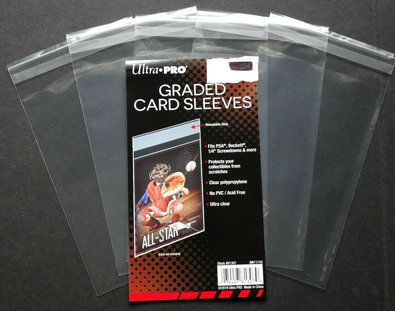 (5 Loose Sleeves) Ultra Pro Resealable Graded Card Sleeves For Trading Cards