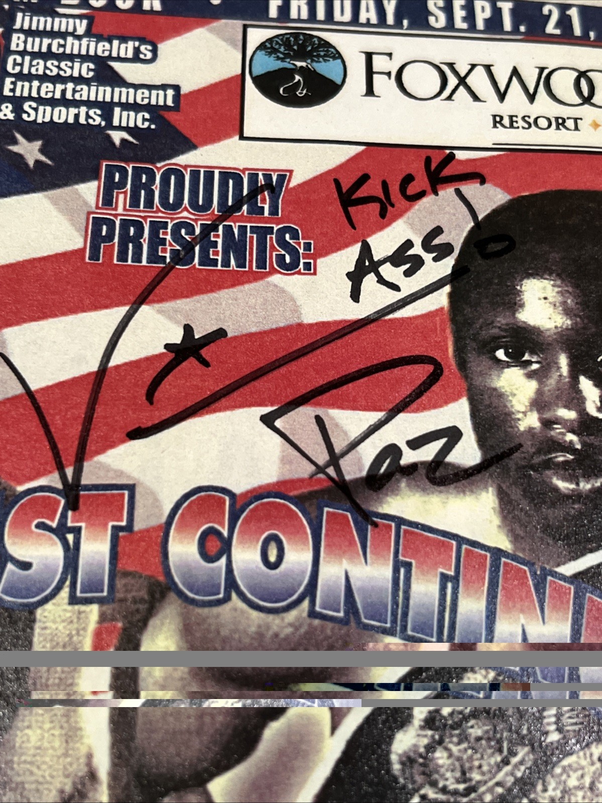 Vinny Paz Signed Autographed Official Foxwoods Boxing Program 9/21/01 2001