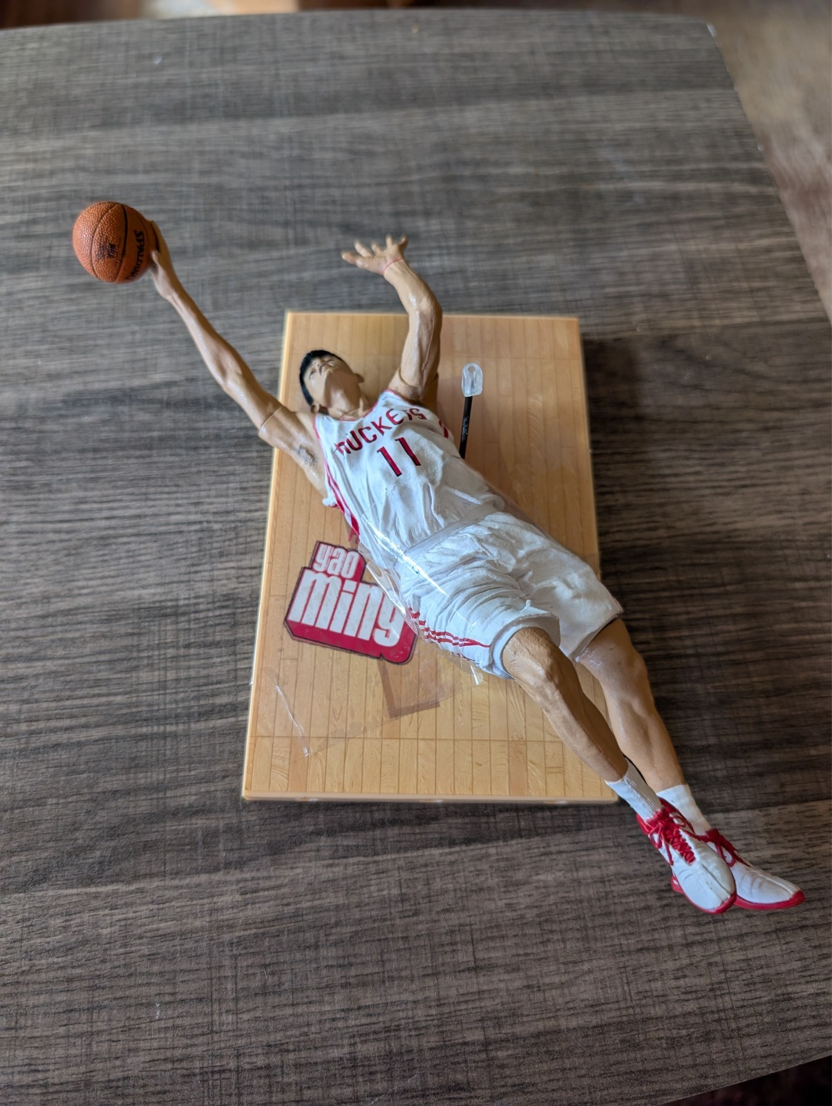McFarlane Series 5 NBA Yao Ming Rockets White Jersey Action Figure with back rod