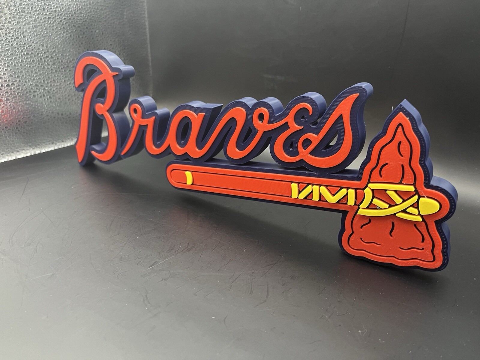 Atlanta Braves Logo Sign Display | 3D Wall Desk Shelf Art 12 inch