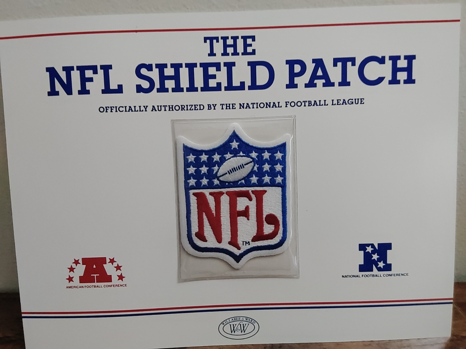 NFL Shield Willabee Ward Football Patch AFC NFC History MINT 3×4 inches Last ONE
