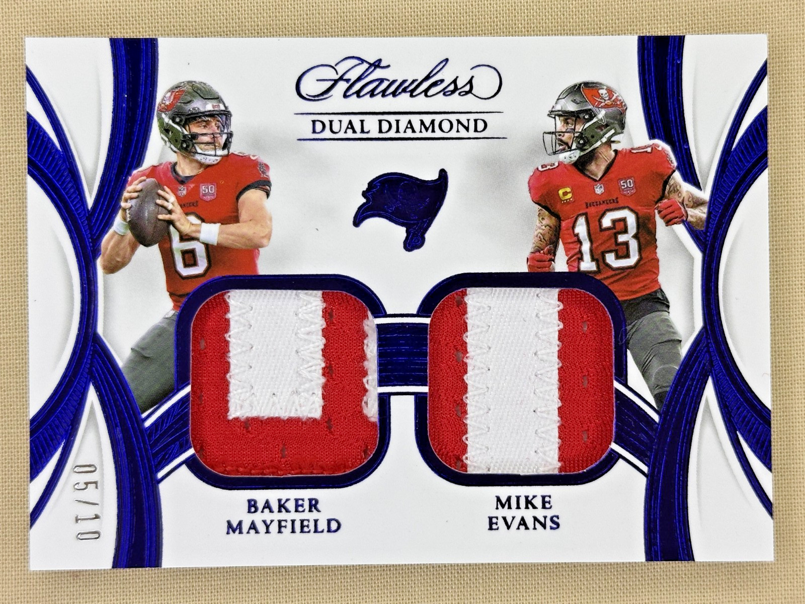 2025 Flawless Baker Mayfield Mike Evans dual 2 color patches 5/10 TB Buccaneers
