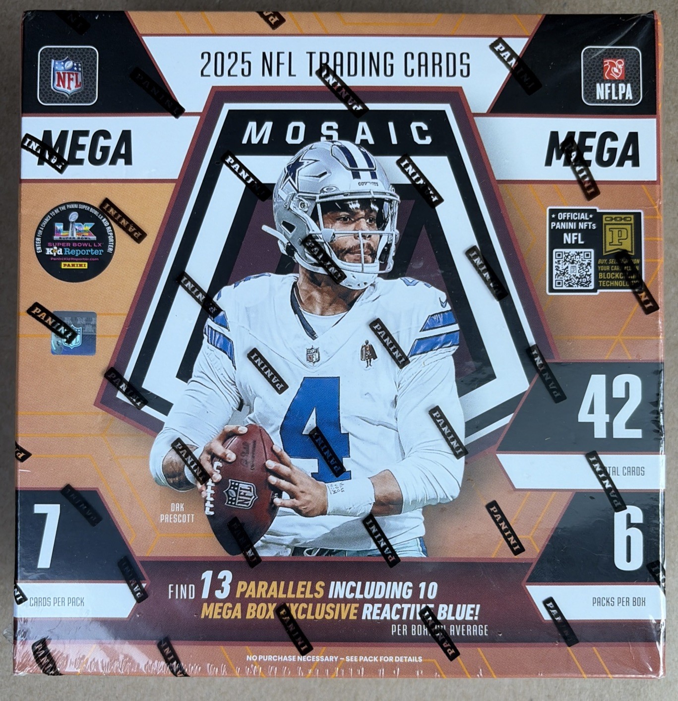 2025 Panini NFL Mosaic Football Trading Cards Mega Box NEW FACTORY SEALED