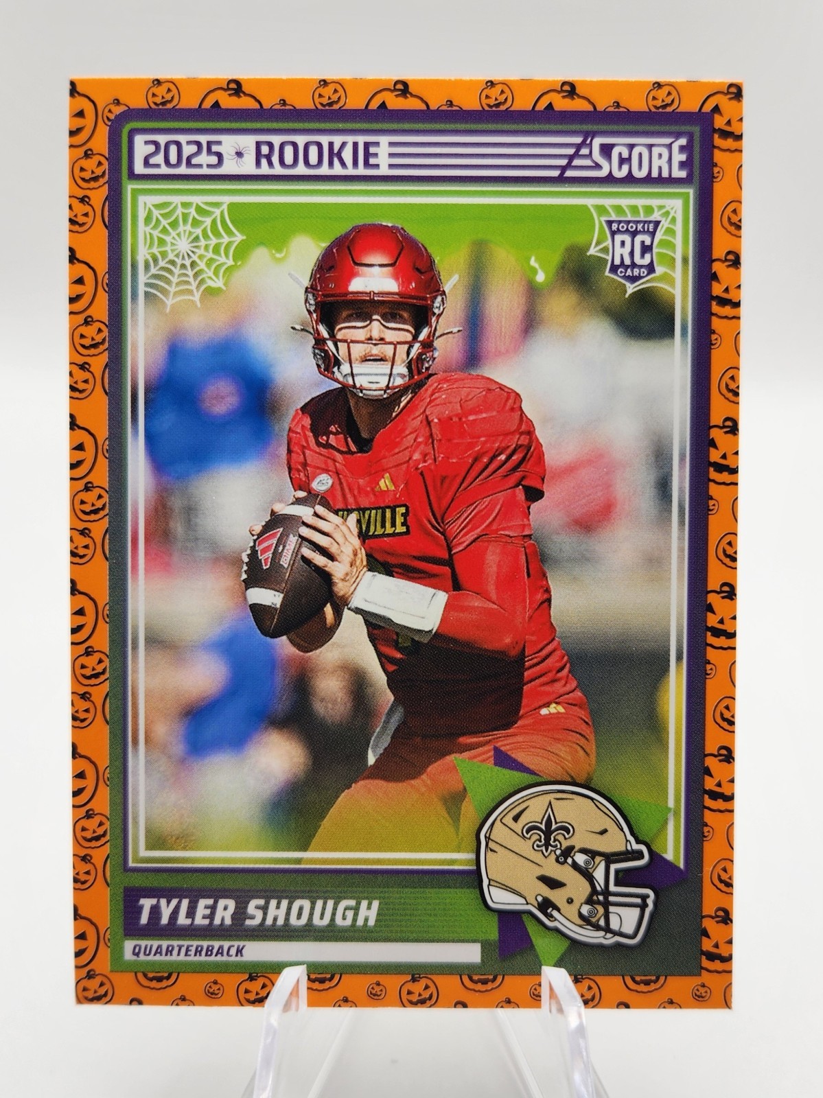 2025 Score A Treat #71 Tyler Shough Rookie RC Orange Pumpkins