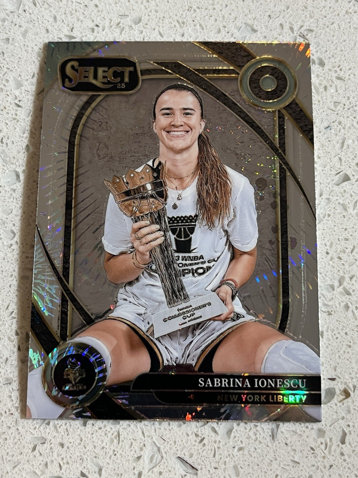 2025 Panini Select WNBA Sabrina Ionescu Courtside #243 Party Prizm SSP