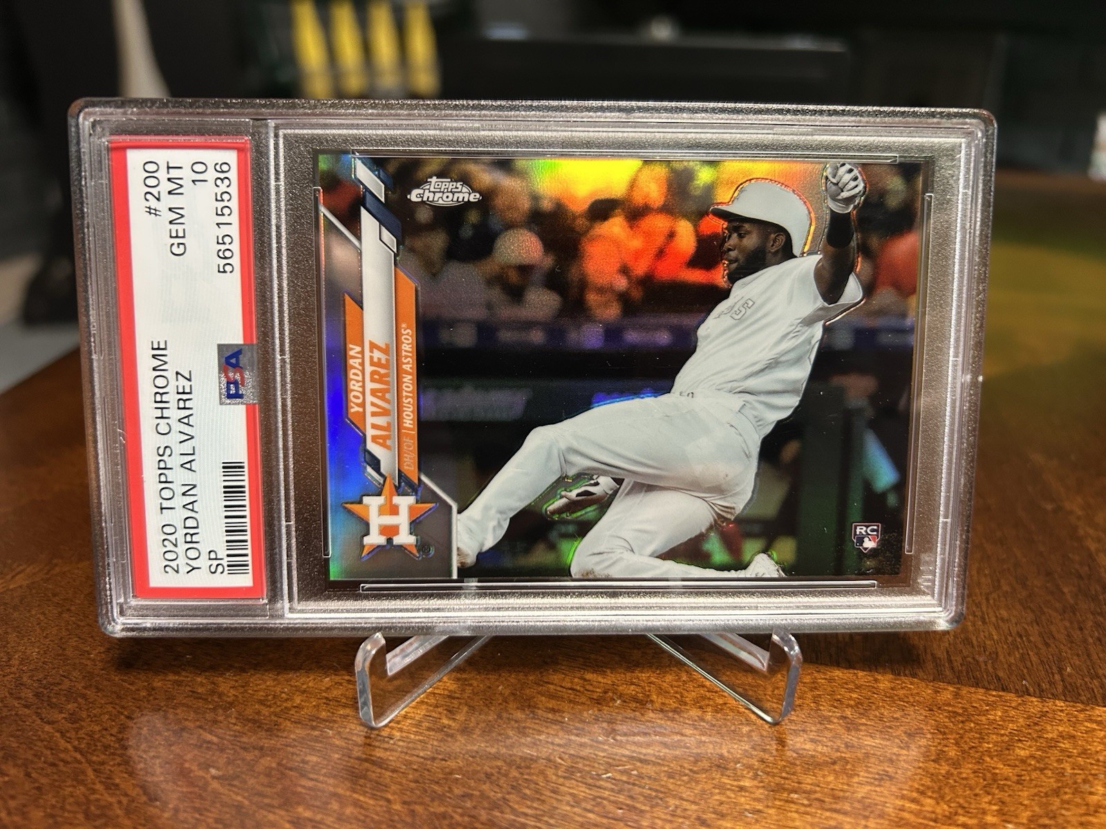 2020 Topps Chrome Yordan Alvarez #200 Image Variation Refractor SP PSA 10 Rookie