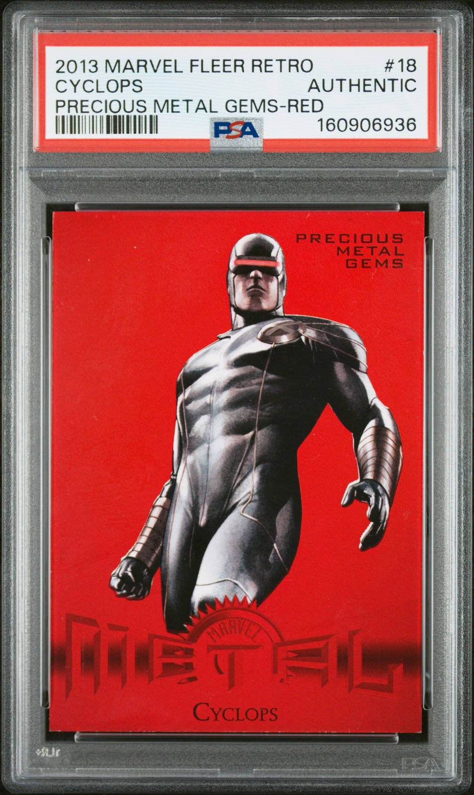 MARVEL RETRO PRECIOUS METAL GEMS CYCLOPS PRECIOUS METAL GEMS- 2013 FLEER #18 PSA