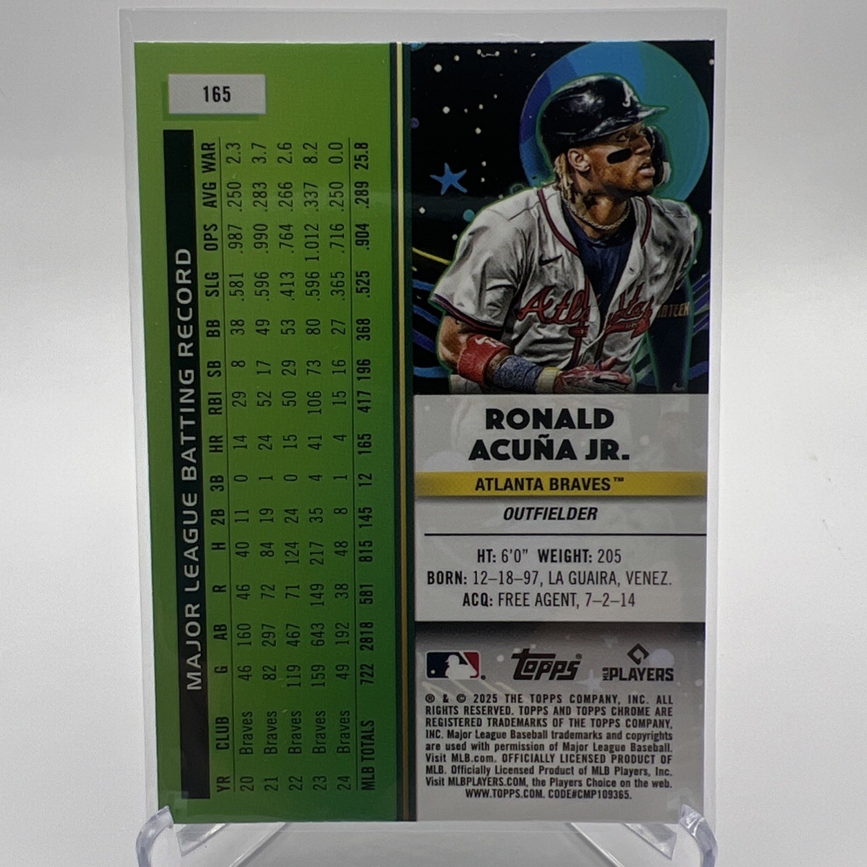 2025 Topps Cosmic Chrome – Ronald Acuña Jr. #165