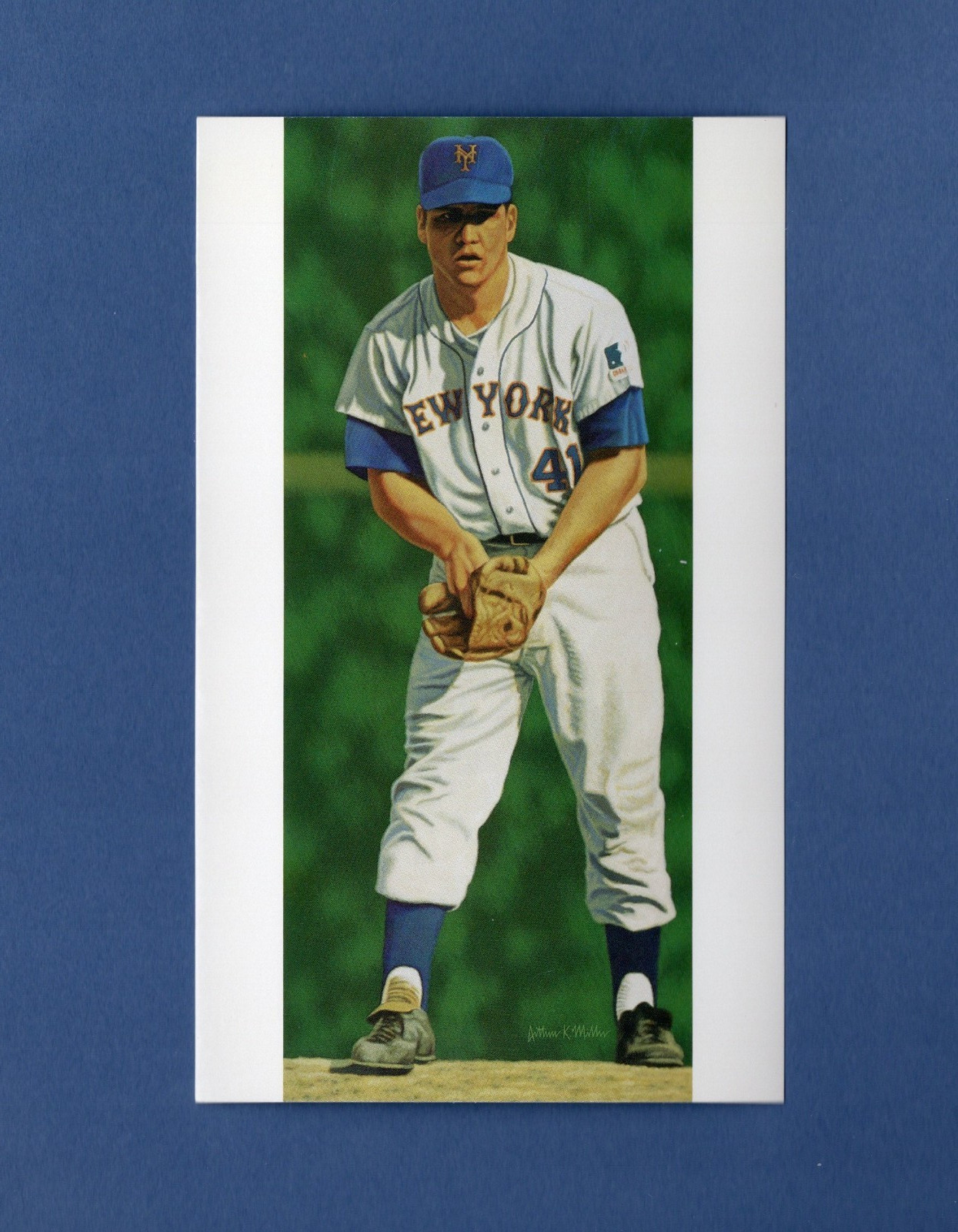 TOM SEAVER/Tom Terrific, New York Mets ~ Arthur K Miller 3-5/8″x 6″ postcard