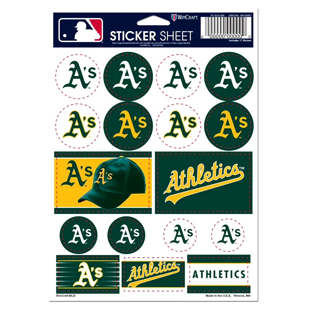 Oakland/Las Vegas Athletics Vinyl Die-Cut Sticker Set / Decal Sheet *Wincraft