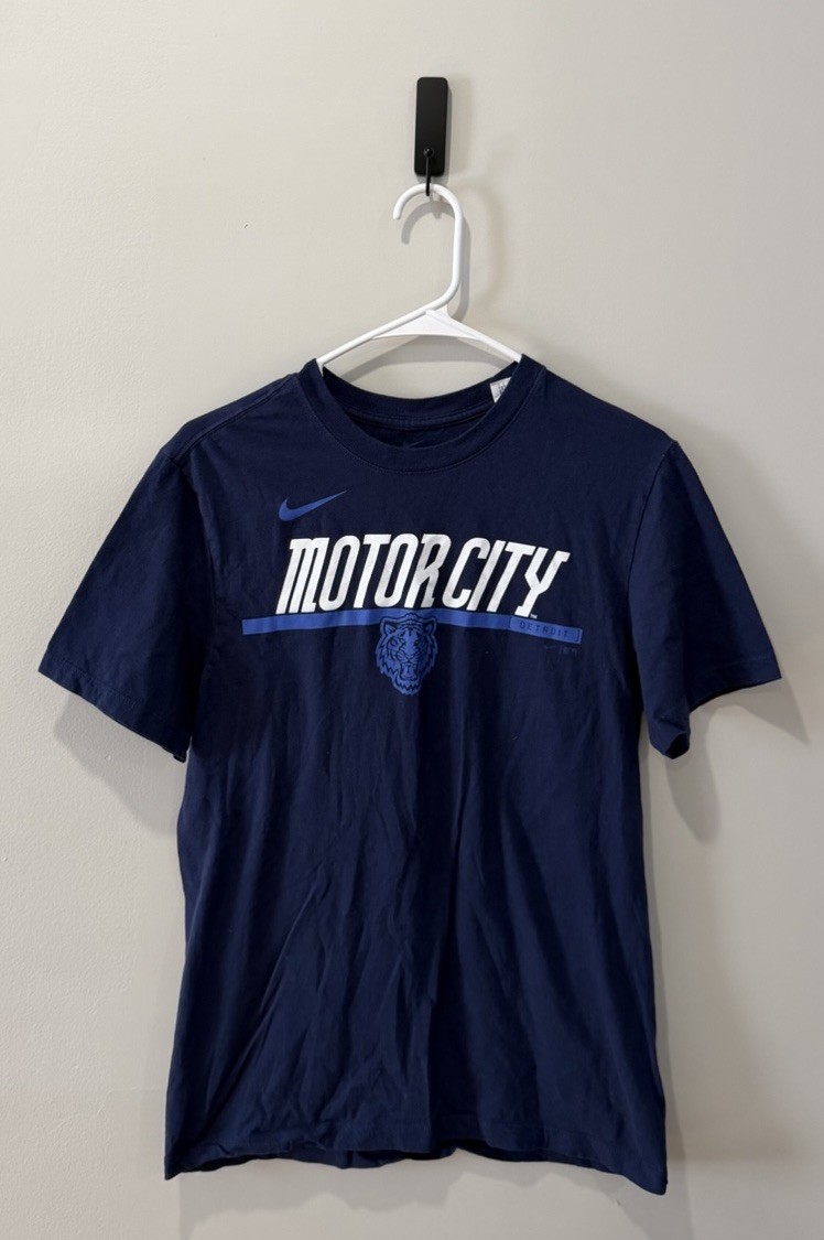 Nike City Connect Detroit Tigers T Shirt Blue Motor City Short Sleeve Mens Small