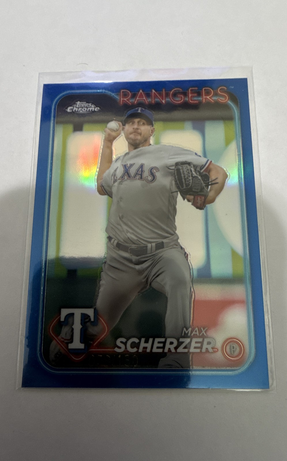 2024 Topps Chrome – Max Scherzer #37 Blue Refractor /150