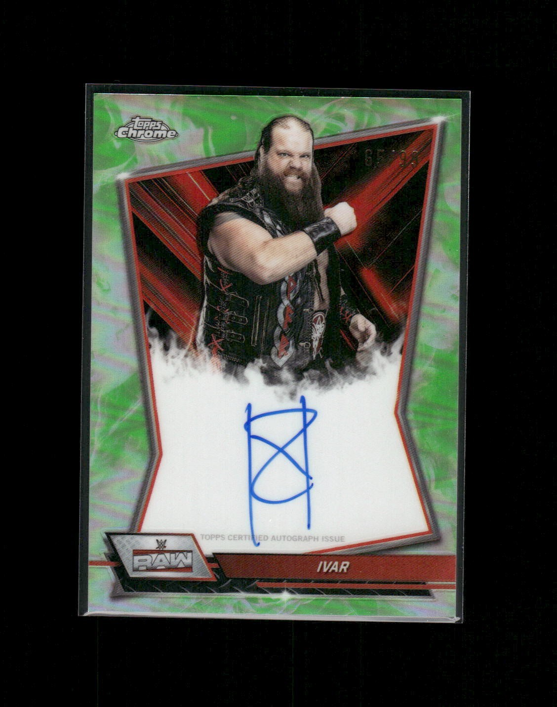 2026 Topps Chrome WWE Ivar #RBA-IVA Red Brand Autograph Green Refractor /99