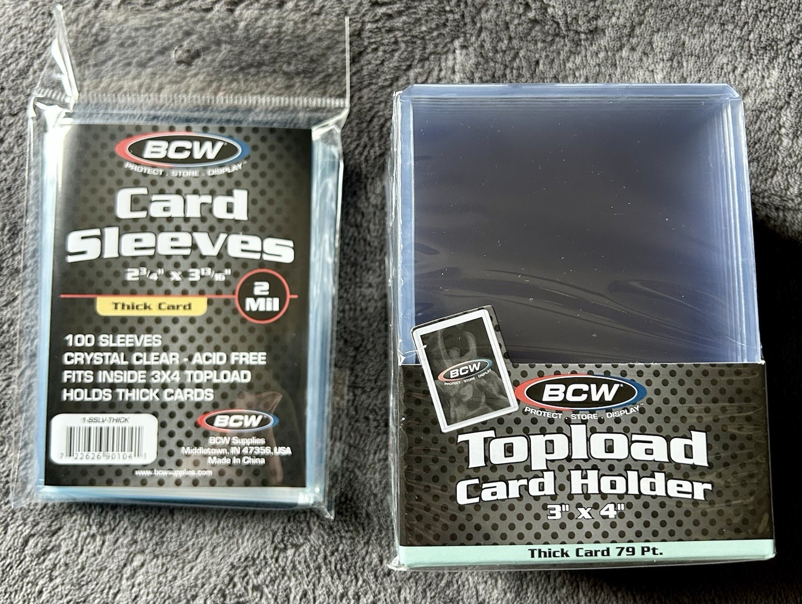(25) BCW Thick Card 79pt Toploaders Pk And (100) Thick Penny Sleeves Pk Combo