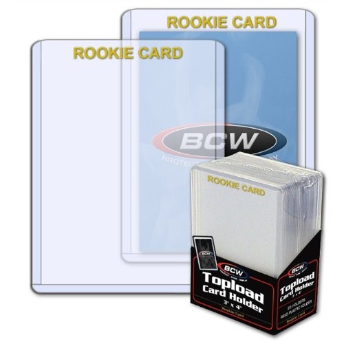 3X4 Top Loaders for Cards | Rookie Imprinted Gold Toploaders | Rigid PVC | Pr…