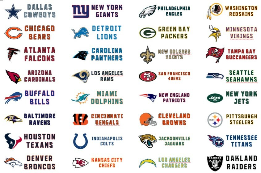 32 Customized NFL Logo Team Labels For BCW Sports Card Tall Dividers LABELS ONLY