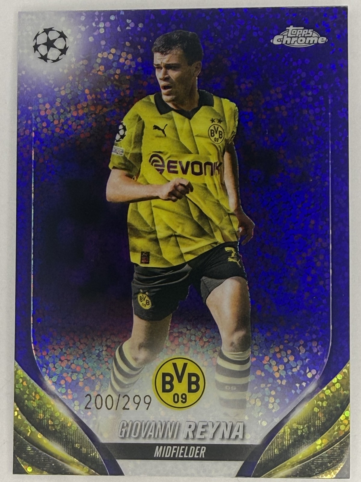 2023-24 Topps Chrome UEFA Club Competitions – Gio Reyna #174 Violet Speckle /299