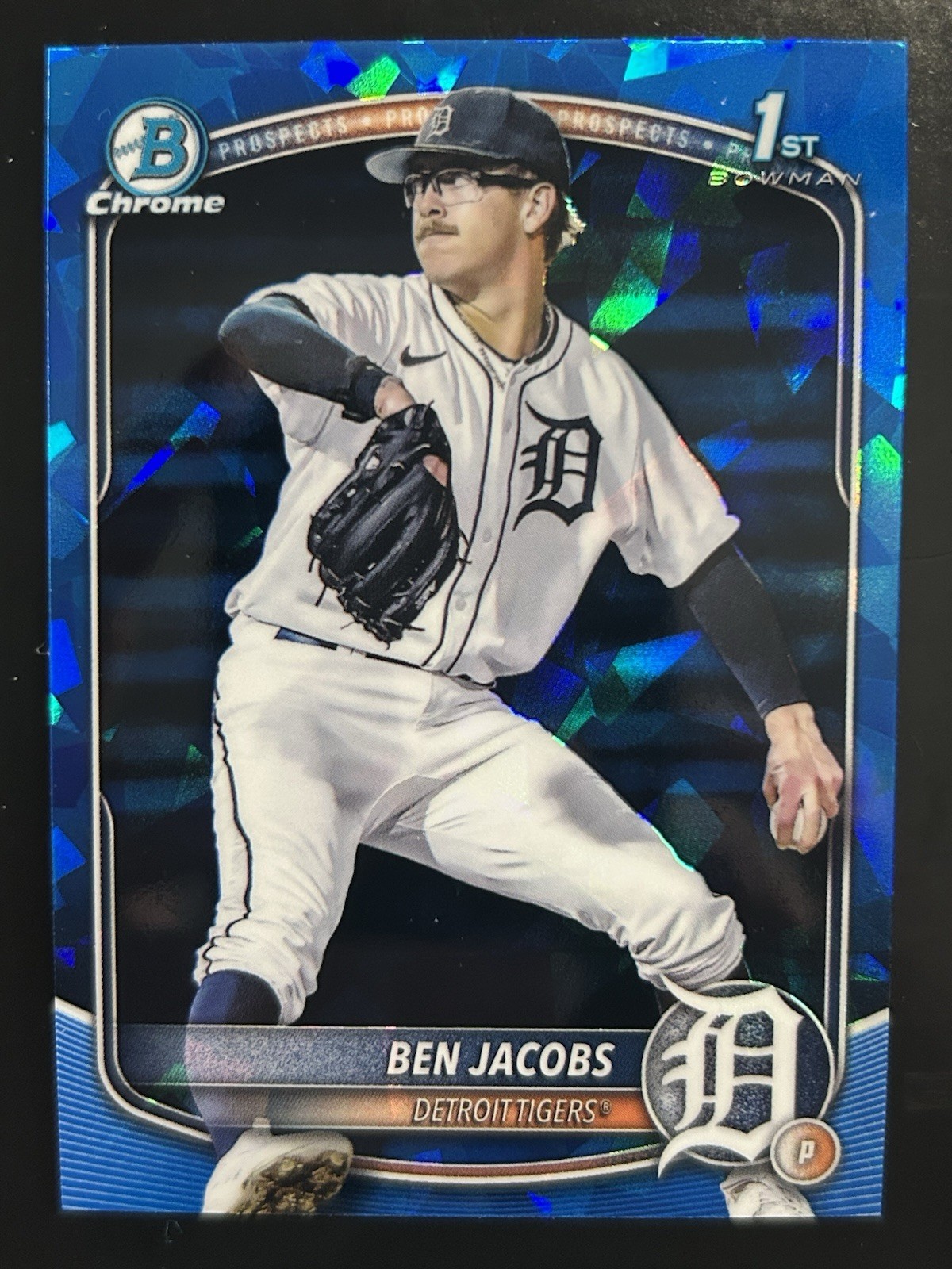 2025 Bowman Draft Sapphire Ben Jacobs 1st Sapphire Base Tigers #BDC-141