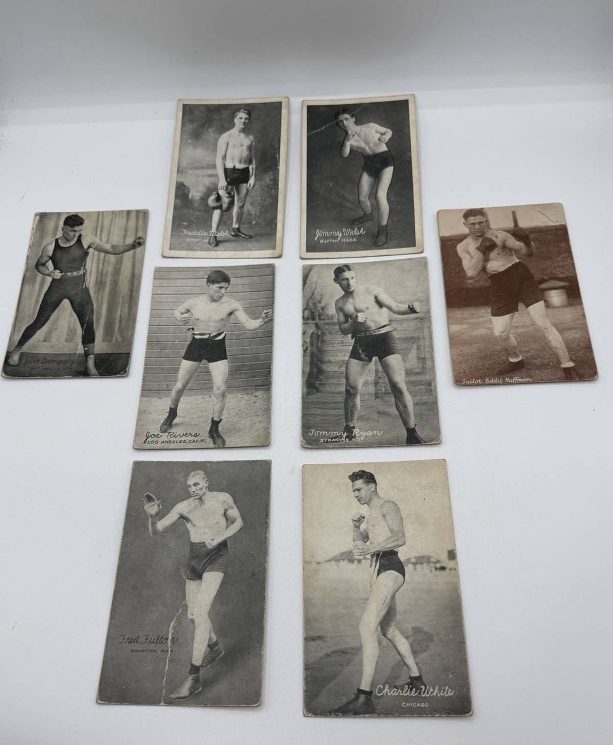 Antique Lot of 8 Exhibit Supply Co. 1920’s Boxing Cards