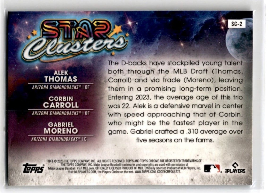 2023 Topps Chrome Cosmic Star Clusters Carroll Thomas Moreno SC-2