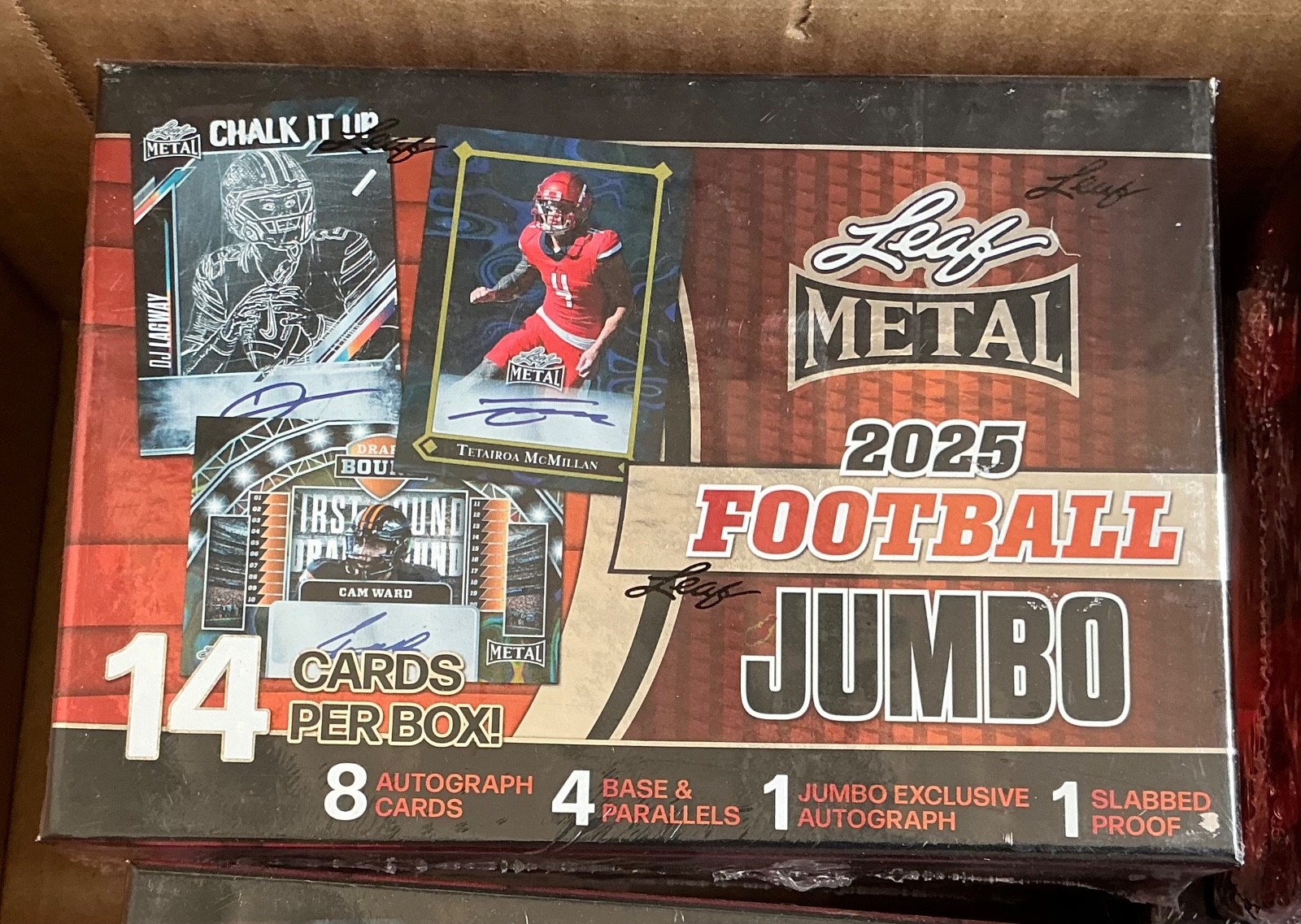 2025 Leaf Metal Football Jumbo Box Factory Sealed New