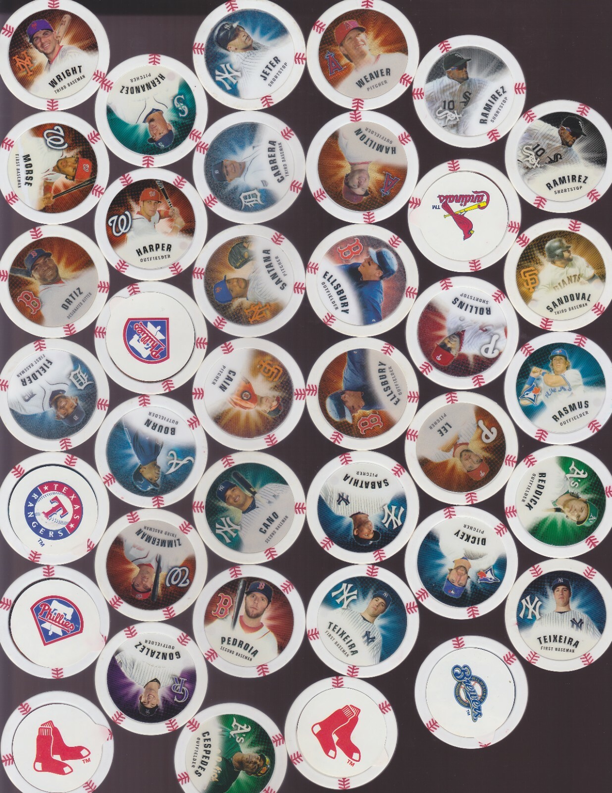 2013 Topps MLB Chipz – Glow in the Dark Poker Chips – You Pick Your Chipz
