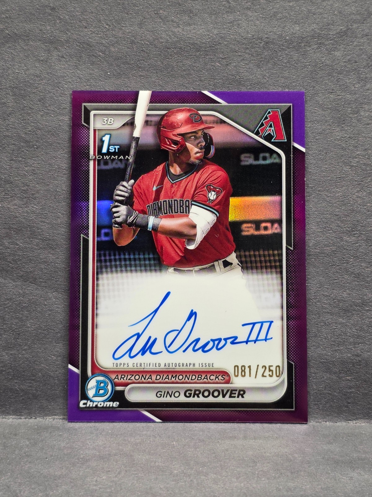 GINO GROOVER – 2024 Bowman Chrome – Purple Auto /250 #CPA-GG
