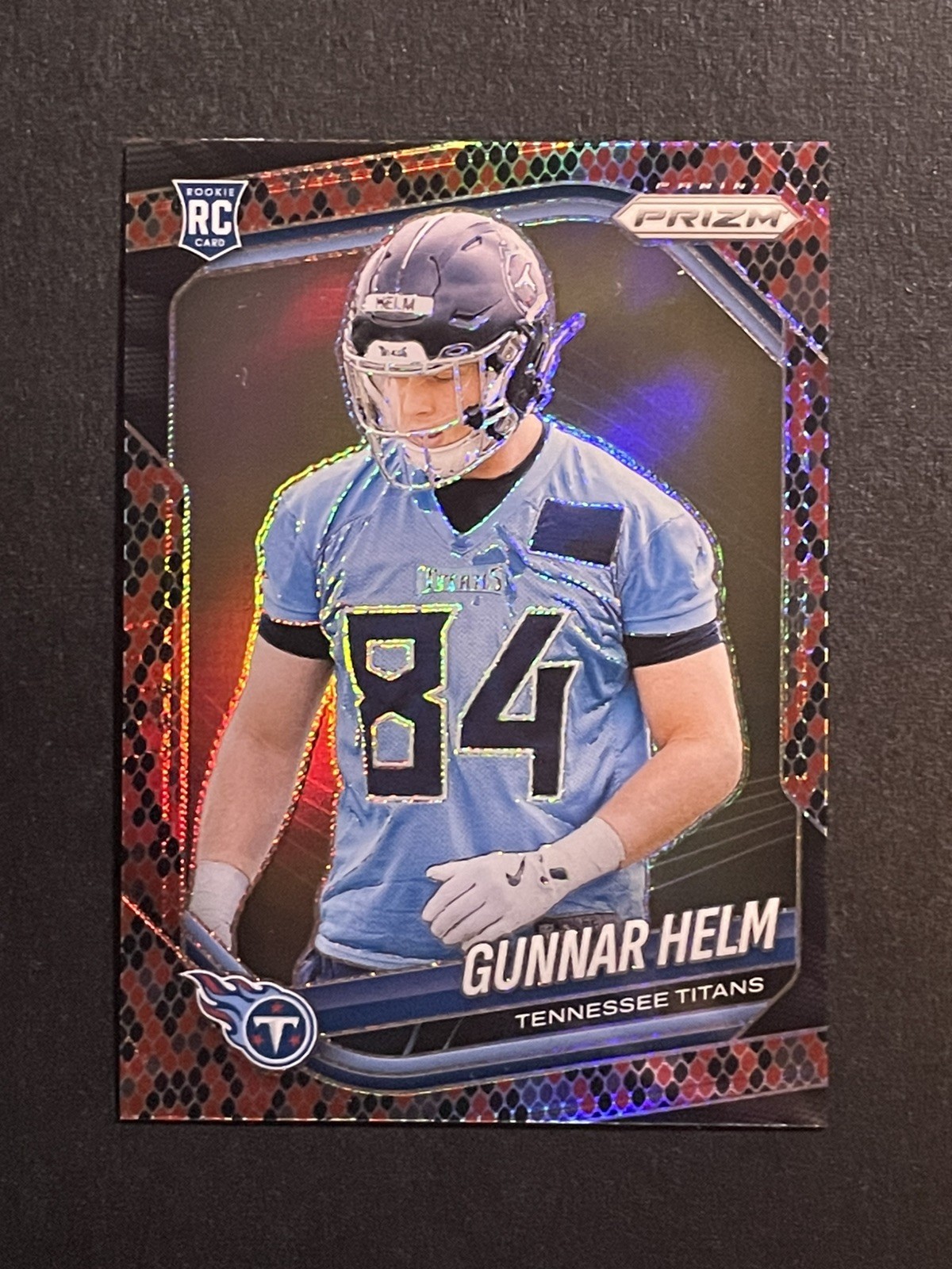 2025 Panini Prizm Gunnar Helm #359 Snakeskin Prizm (RC) Tennessee Titans SSP