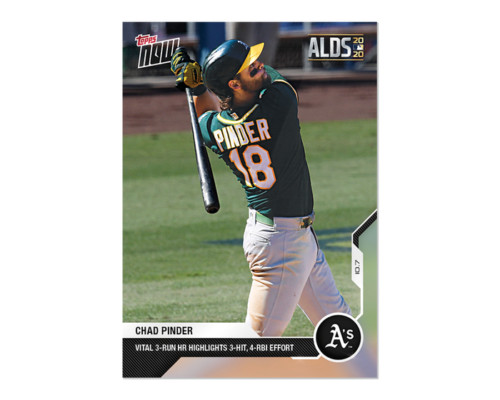 CHAD PINDER 2020 TOPPS NOW #380 OAKLAND ATHLETICS AL DIVISION SERIES