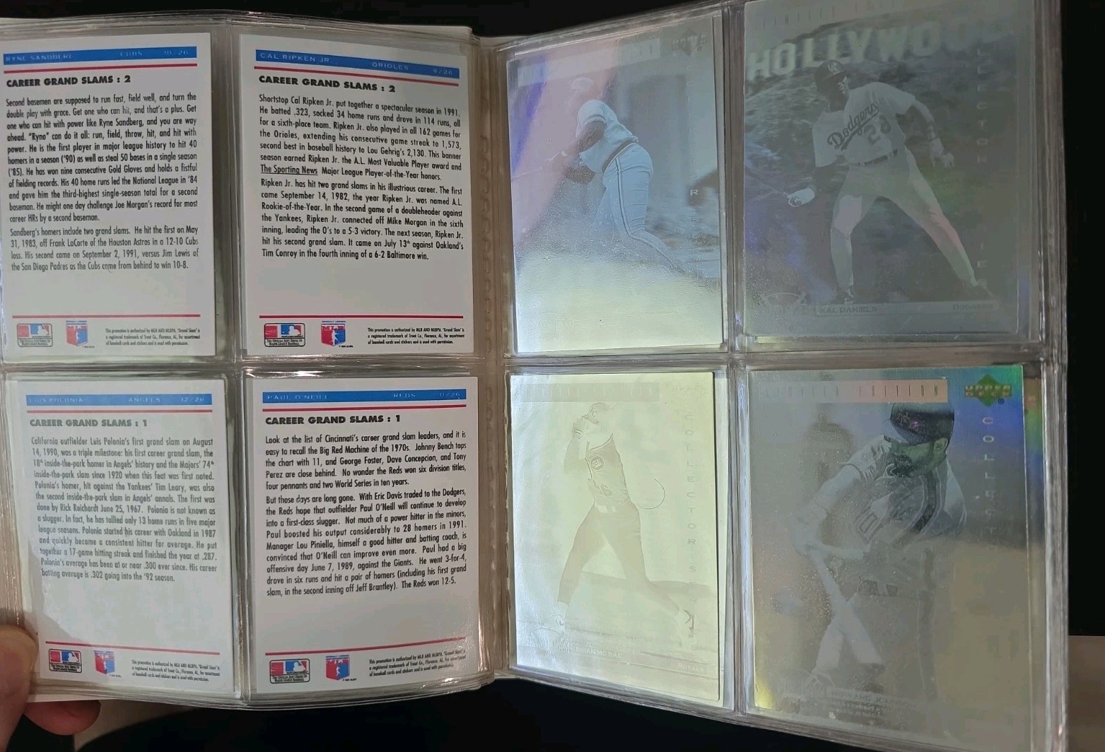 1992 Upper Deck DENNY’S GRAND SLAM Limited Edition Hologram 26 Card Set & Binder