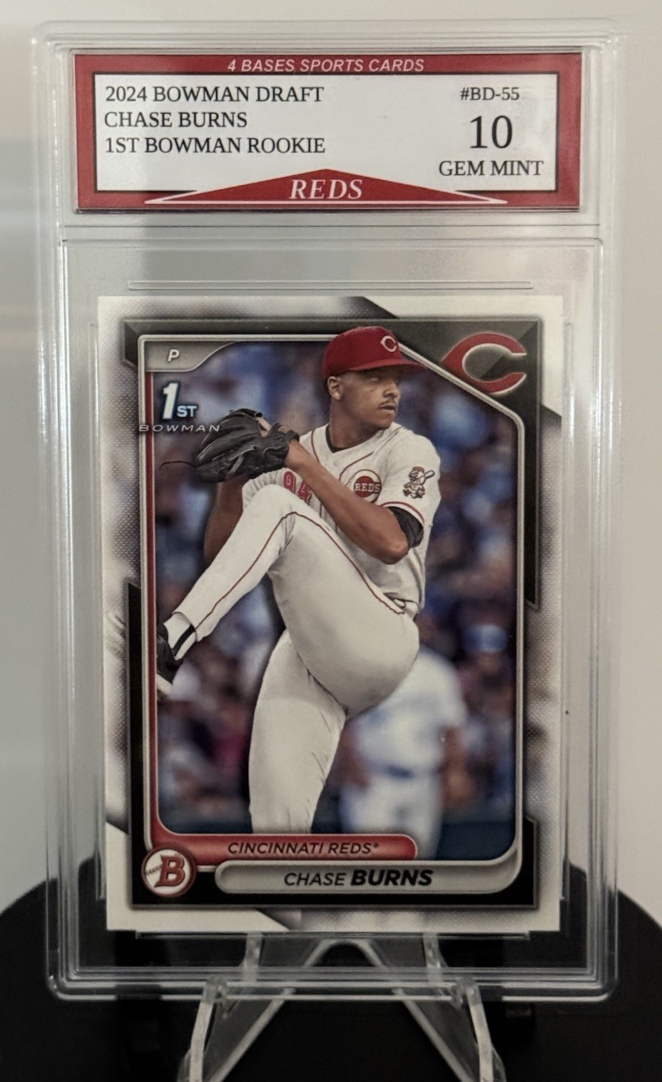 2024 Bowman Draft Chase Burns Reds Bowman 1st Rookie Card #BD-55 Gem Mint 10