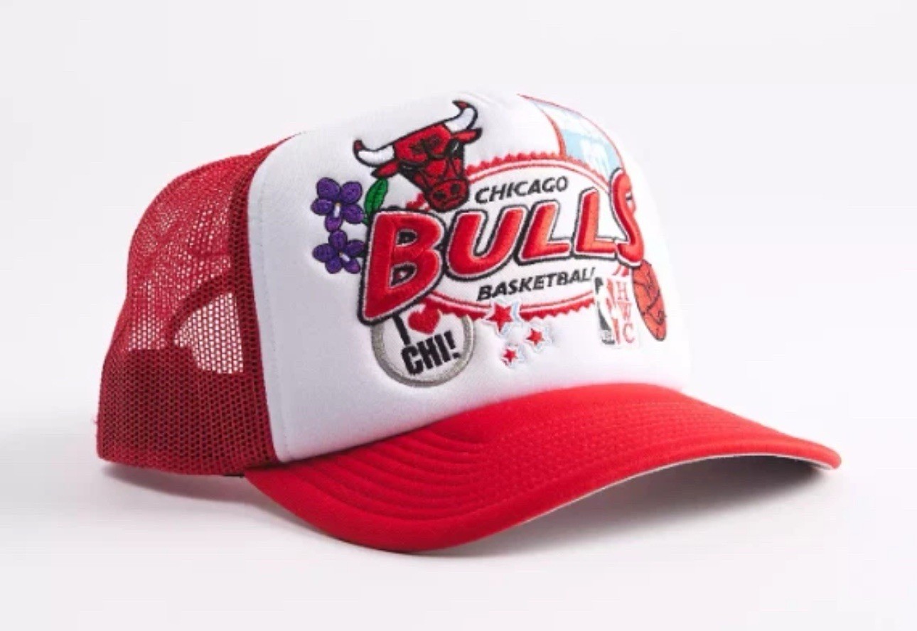 Mitchell & Ness Chicago Bulls Patch Trucker Hat Windy City Adjustable Snapback